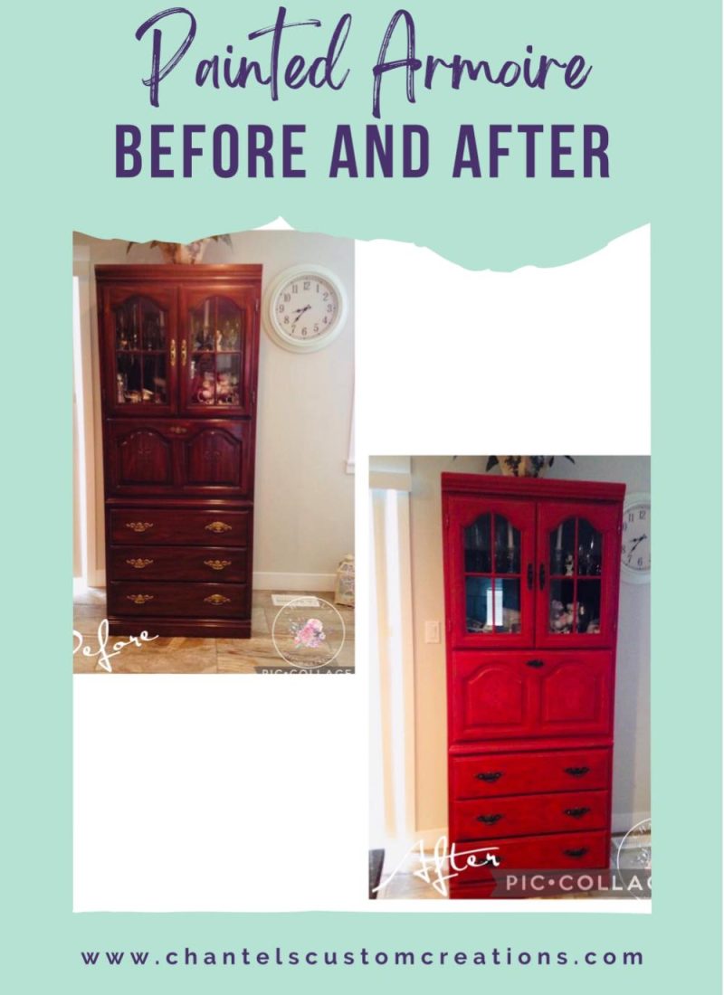 Painted Armoire Before and After