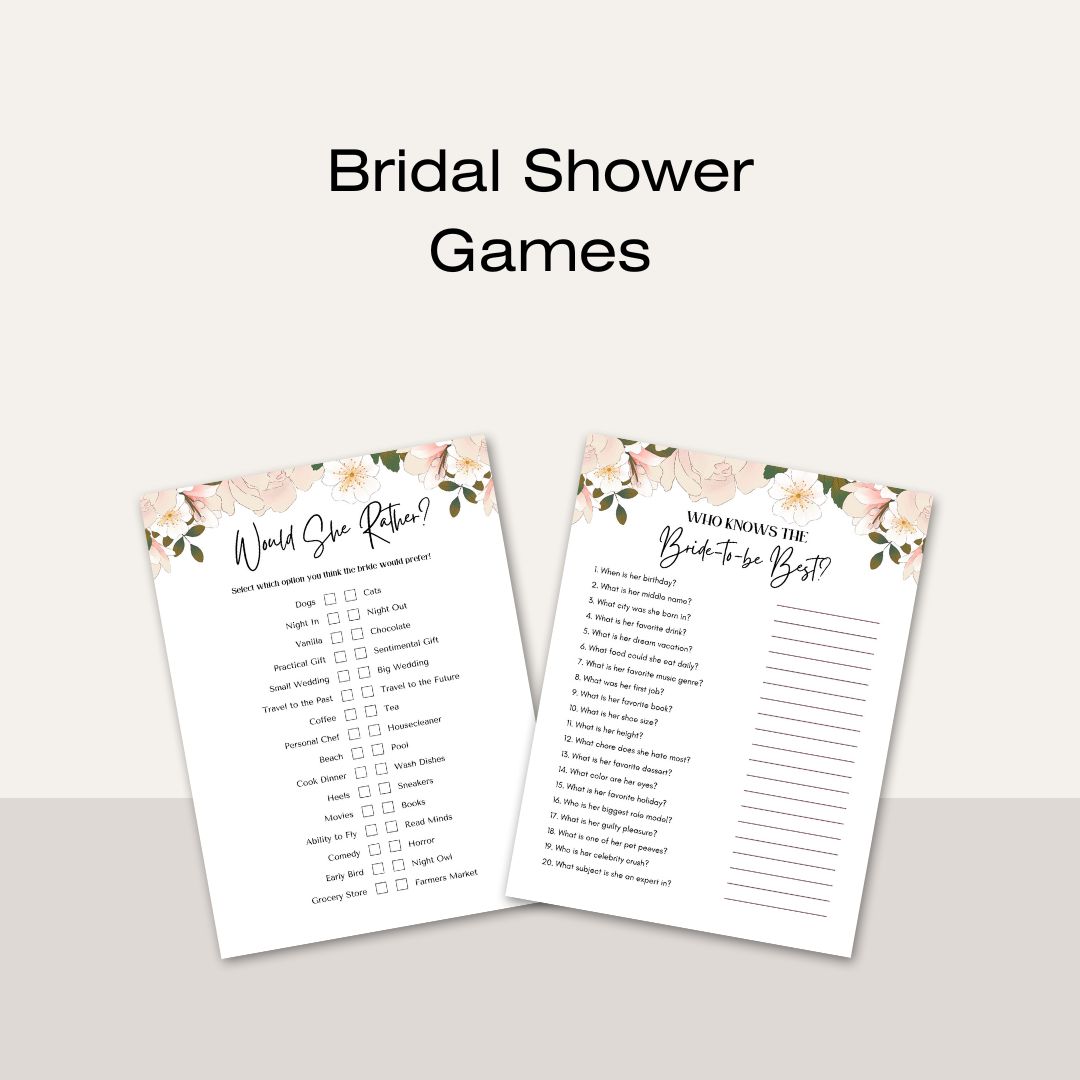 mock up of bridal shower games