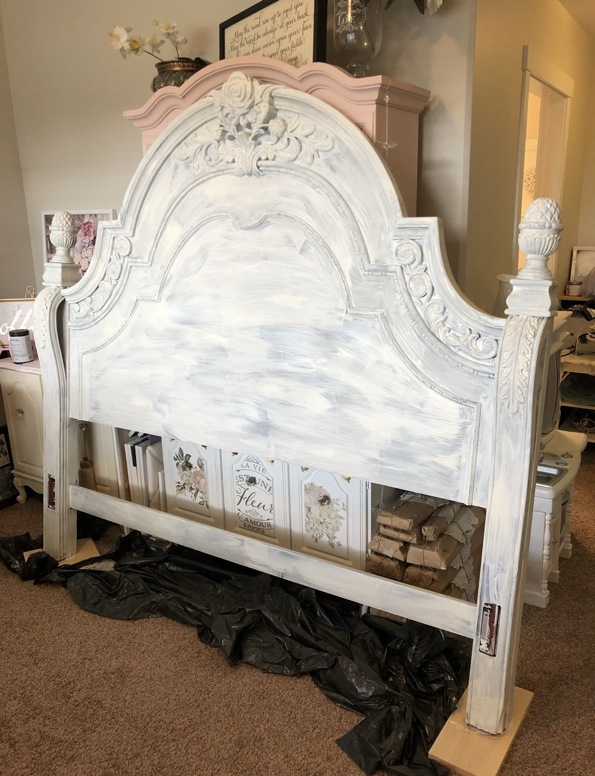 painted king sized headboard