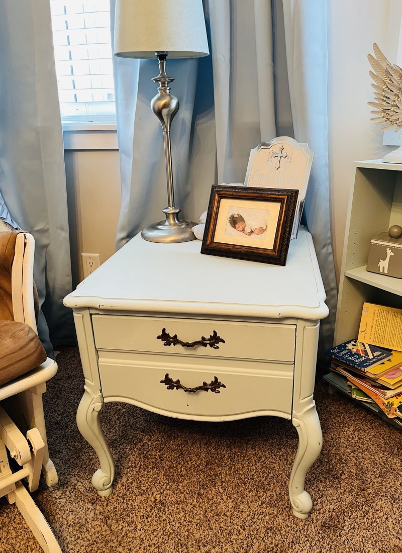 Baby Boy Nursery Side Table Makeover